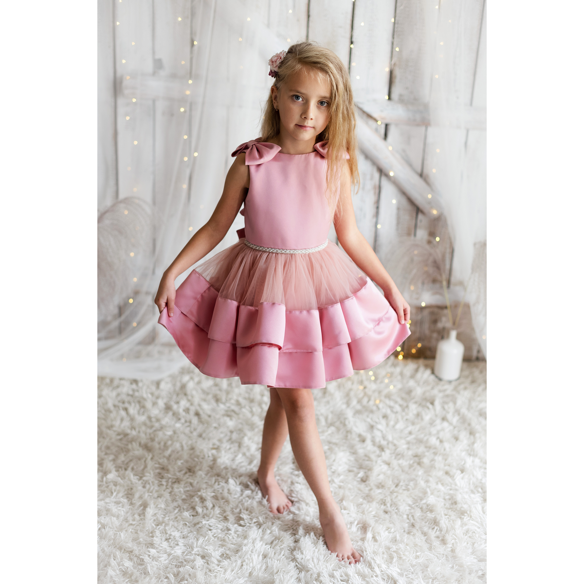 Chloe elegantes rosa Kleid für Mädchen