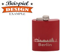Metalen heupfles, rood, 200ml