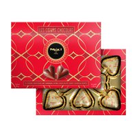 Cardbox of 8 praline milk chocolate hearts