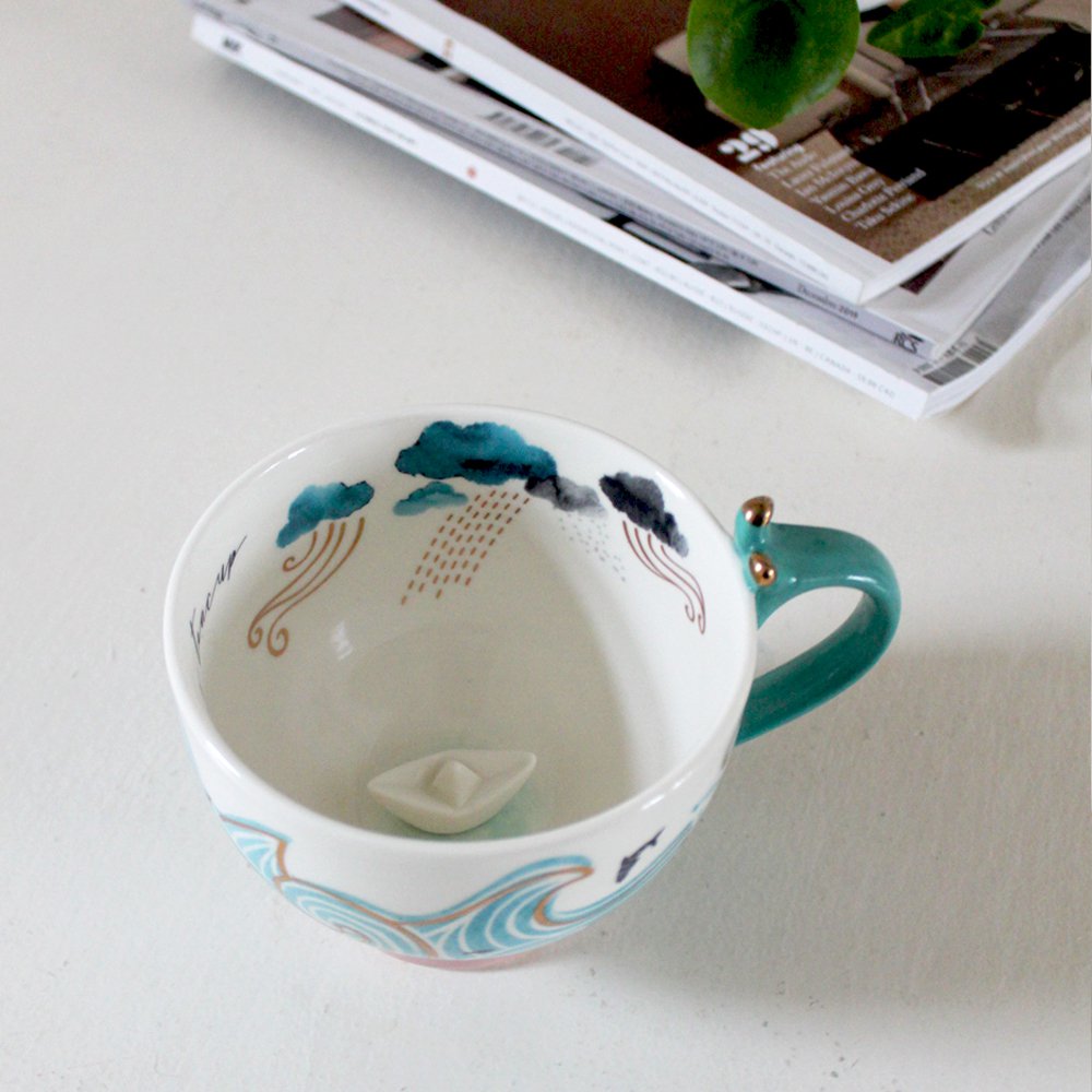 Durch die Seesturm-Teetasse mit Geschenkbox