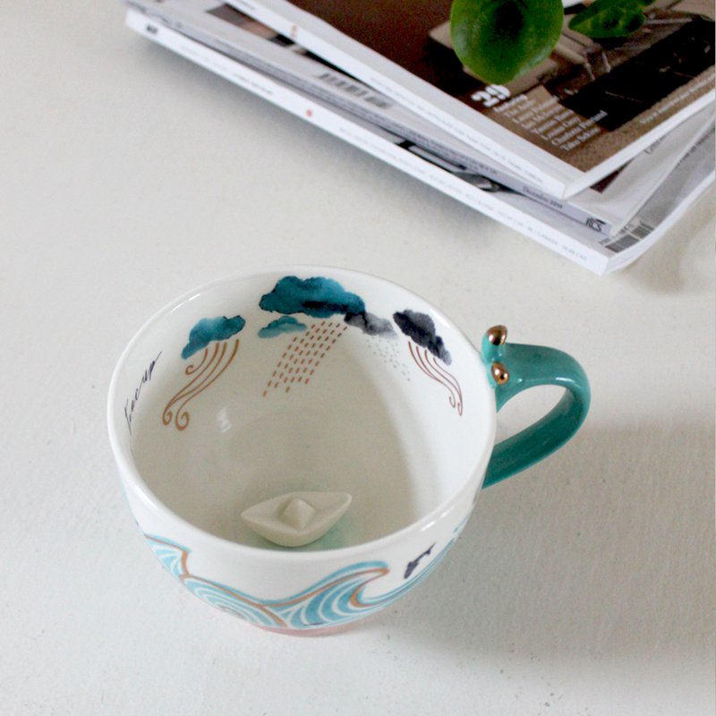 Durch die Seesturm-Teetasse mit Geschenkbox