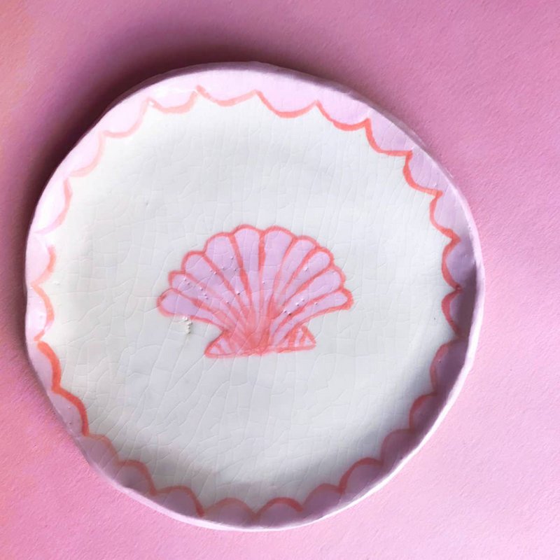 B GRADE Handmade ceramic trinket dish, handpainted