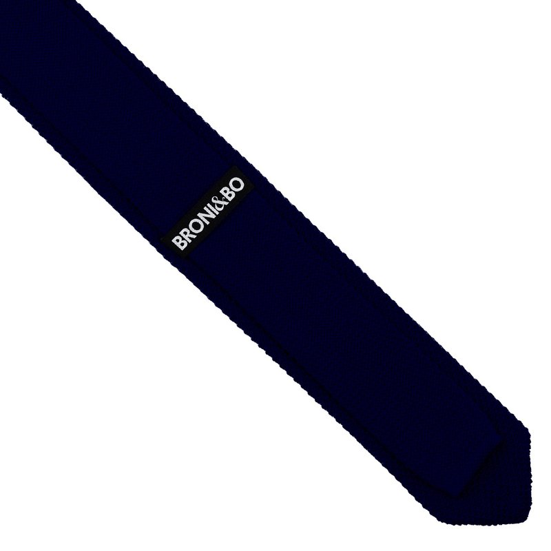Navy blue knitted tie