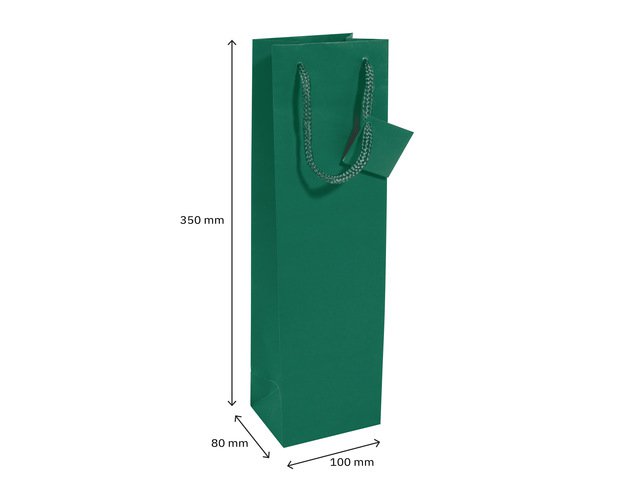Cadeautas Sigel fles, opaal groen, matte lak, cadeaukaartje, papier, 157 g,