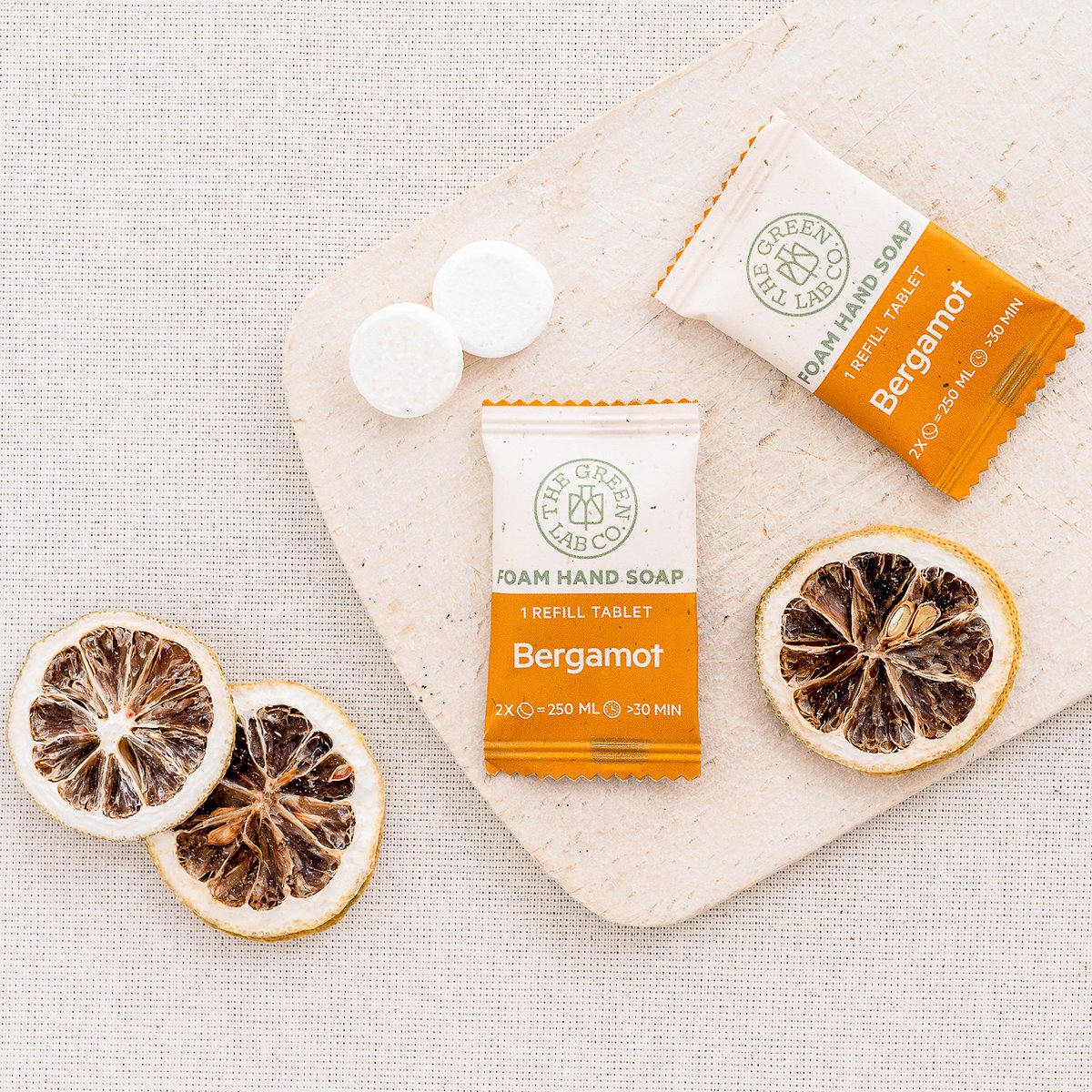 Navulset handzeep tabletten - Bergamot & Vanille