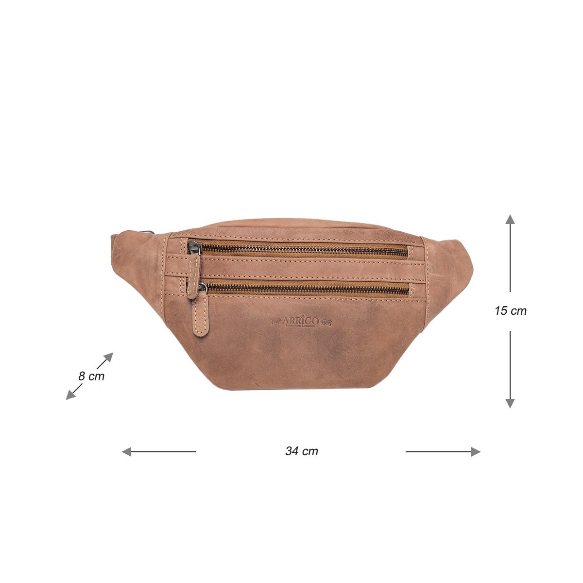 Taljetaske Læder - Fanny Pack Læder - Pouch Taske i 6 farver læder - Læder Belly Bag - Unisex model
