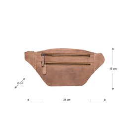 Taljetaske Læder - Fanny Pack Læder - Pouch Taske i 6 farver læder - Læder Belly Bag - Unisex model