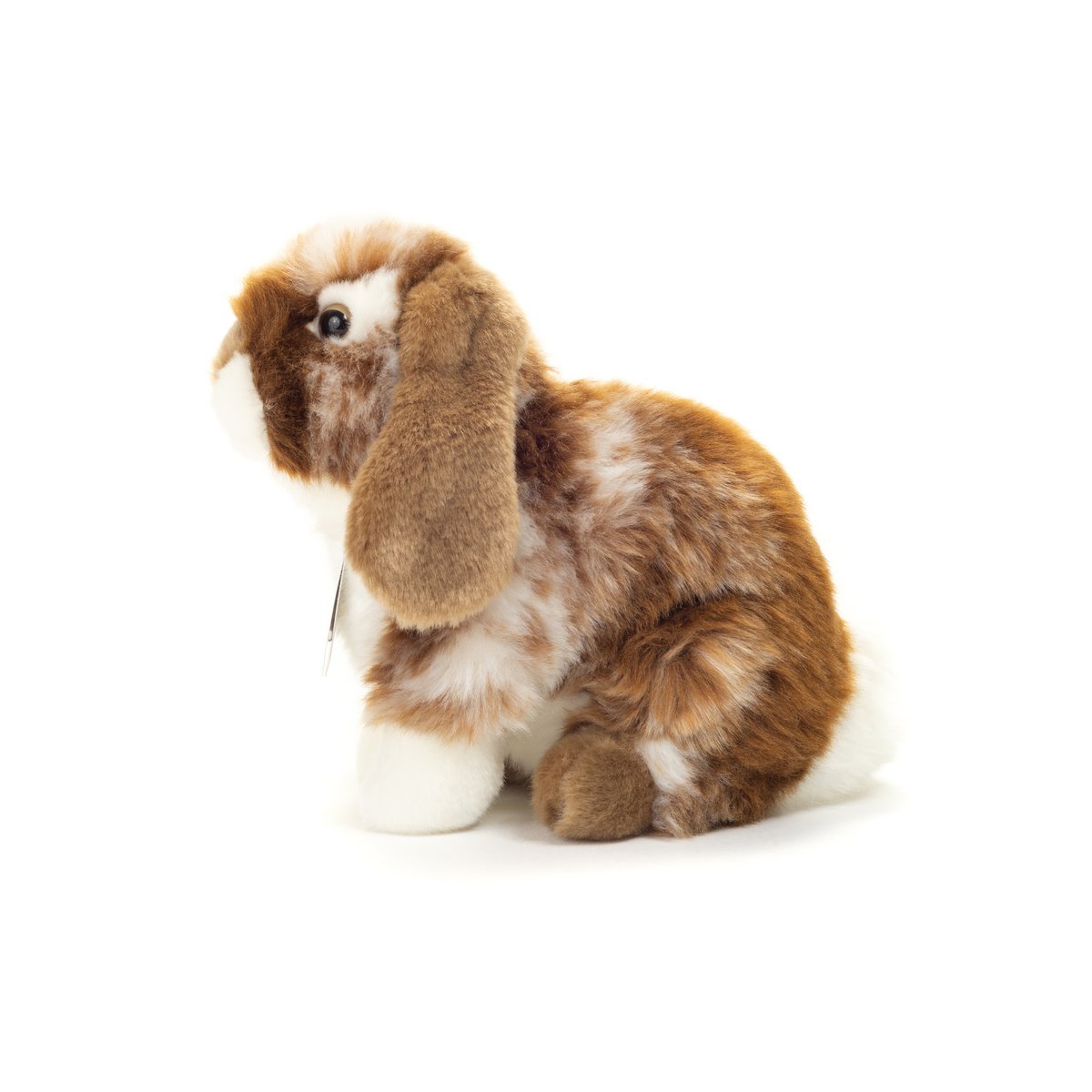 Rabbit sitting dark brown white spotted 20 cm - plush toy - stuffed animal
