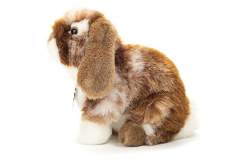 Rabbit sitting dark brown white spotted 20 cm - plush toy - stuffed animal