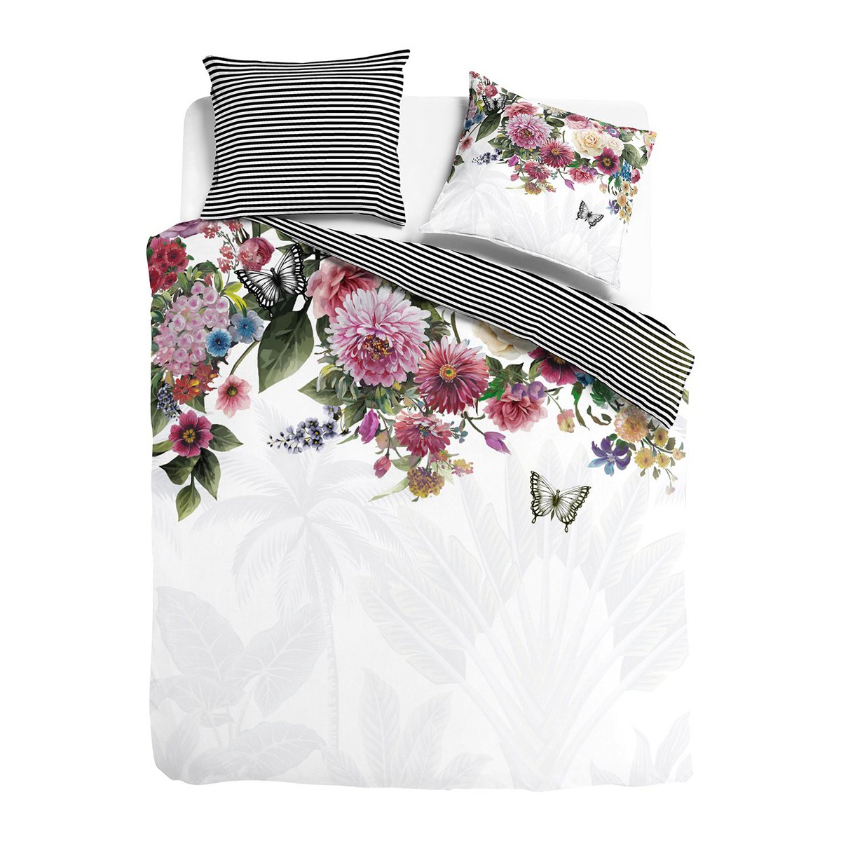 Melli Mello High on Love Dekbedovertrek Wit | Romantische Bloemen | Katoensatijn