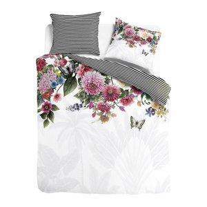 Melli Mello High on Love Dekbedovertrek Wit | Romantische Bloemen | Katoensatijn