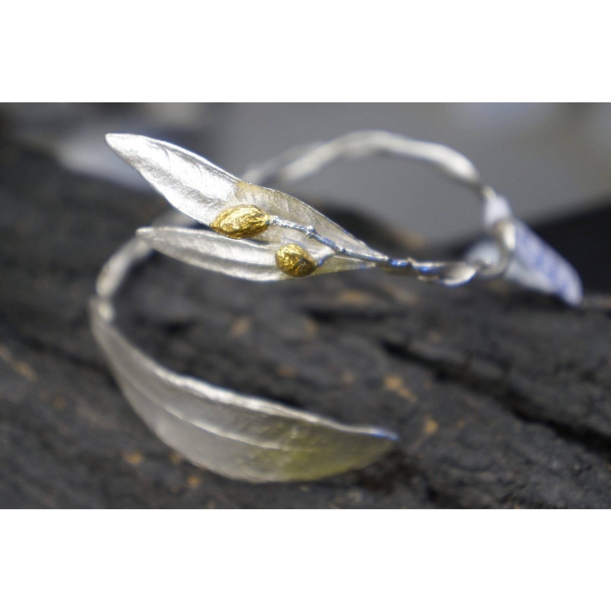 Silver Olive Branch Bracelet, Sterling Silver Jewelry, Adjustable Cuff, Gift for Her, Birthday Gift for Women, Handmade Jewelry