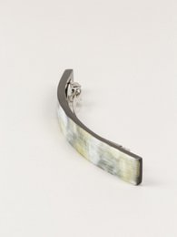 Long rectangular barrette in black african horn