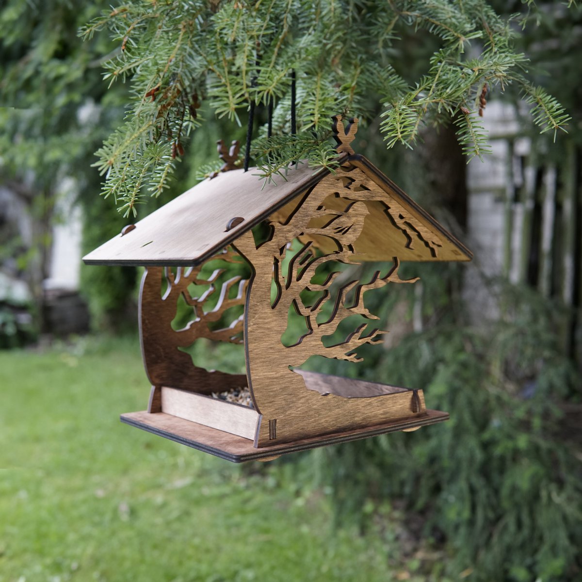 Vogelhäuschen – Hängendes Vogelhäuschen aus Holz