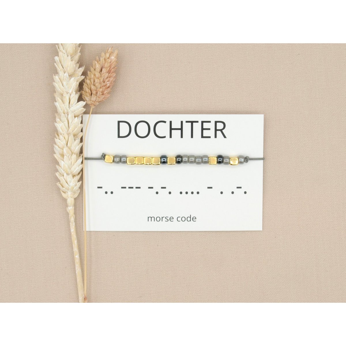 Morse code armband Dochter (zilver,rosé goud,goud)