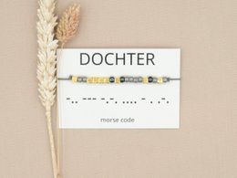 Morse code armband Dochter (zilver,rosé goud,goud)