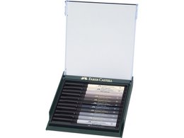 Zeichenmarker FC Pitt Artist Pen Pinselset 12 Stück Graustufen