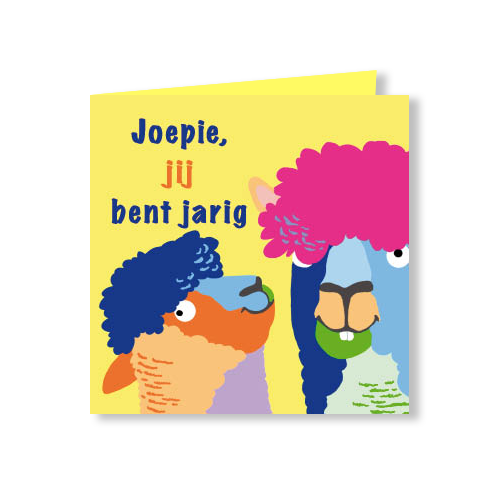 Verjaardagskaart | Joepie jij bent jarig | alpaca