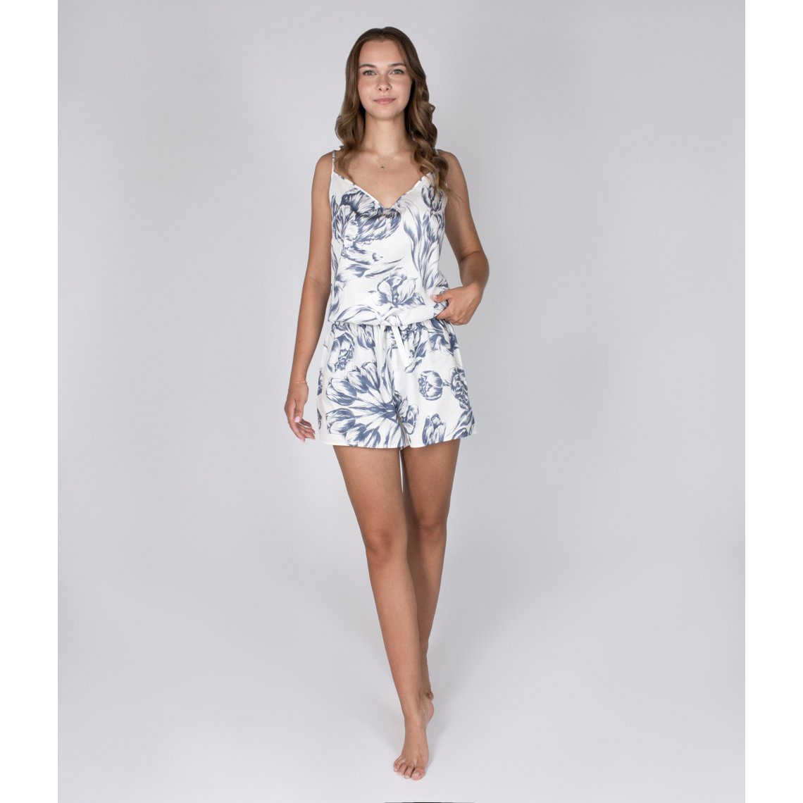 Pajamas: shirt + shorts Tulips Monochromia