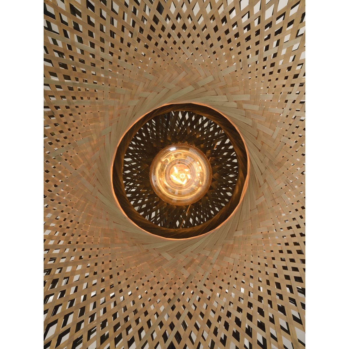 Wandlamp Kalimantan bamboe plat, S