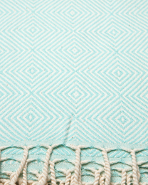 CRYSTAL Cotton Hammam Pool Towel – Sand Free & Compact – Mint - 180x100 cm