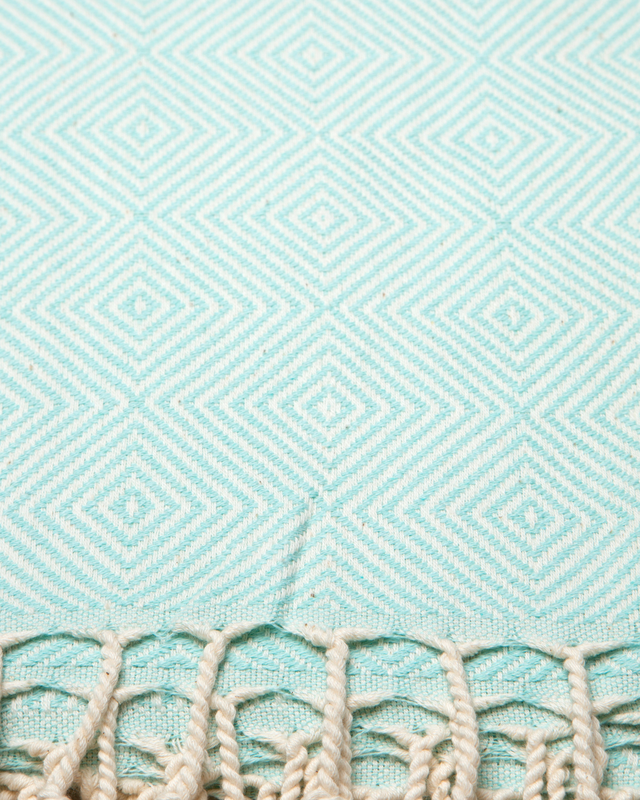 CRYSTAL Cotton Hammam Pool Towel – Sand Free & Compact – Mint - 180x100 cm