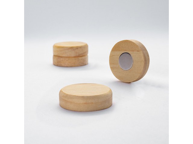 Magneti Sigel rotondi in legno 4 pezzi rotondi da 33 mm
