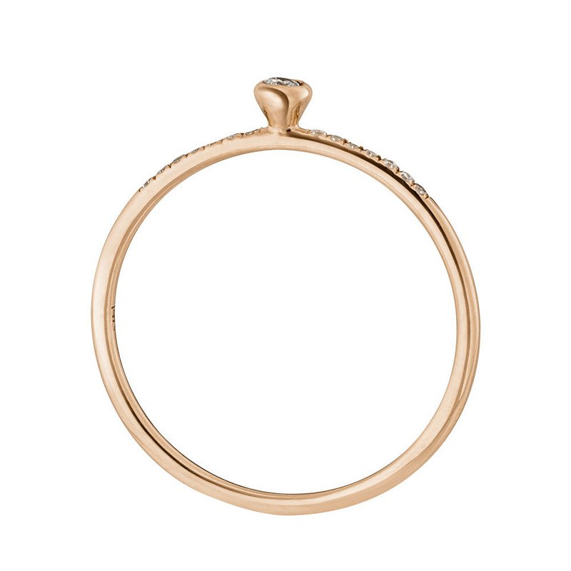 Anello Petite, diamante bianco, oro rosa 14K