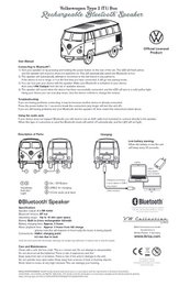 Volkswagen VW T1 Bus Bluetooth-Lautsprecher in Geschenkbox - Blau