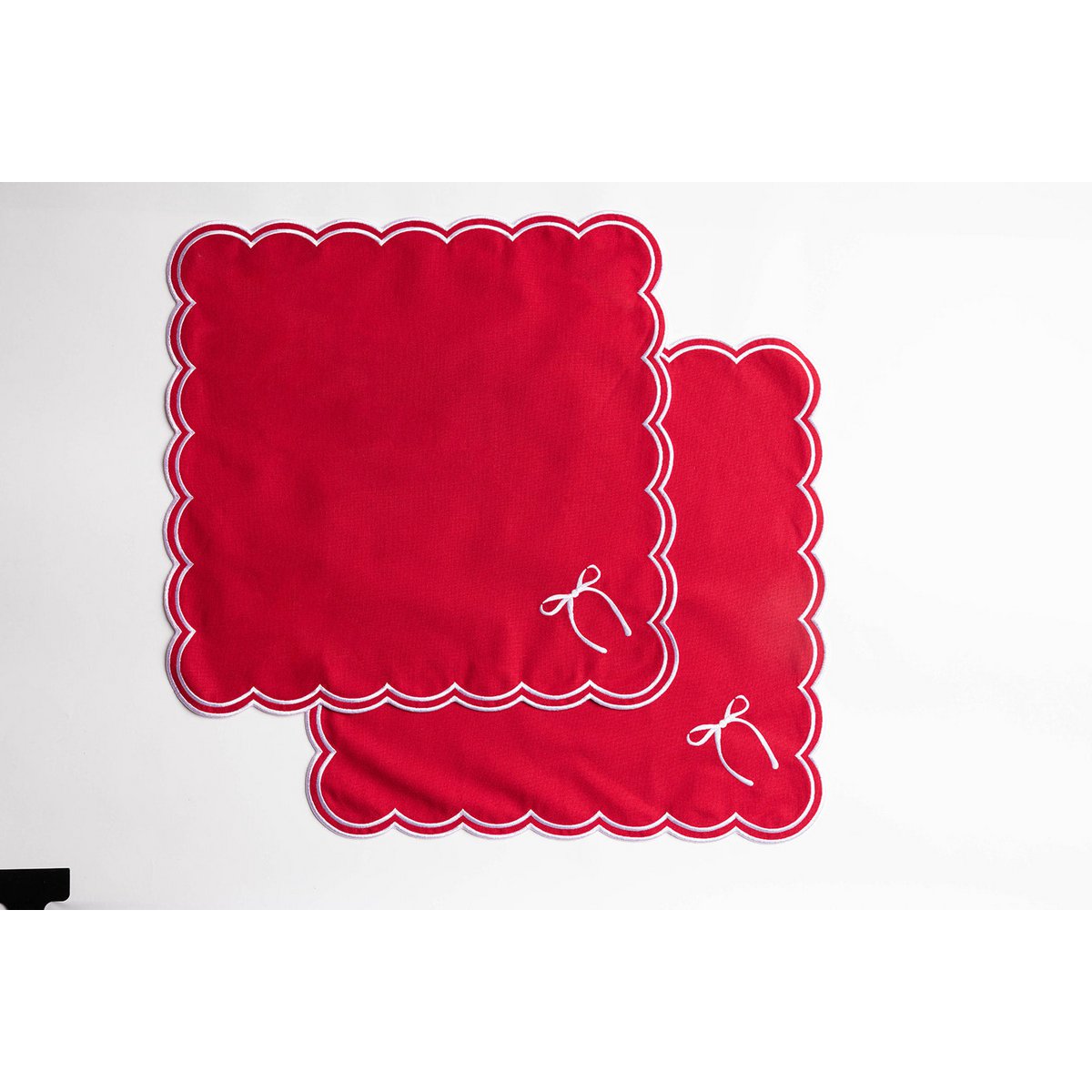 Rosie Scallop napkins with bow (set of 2)