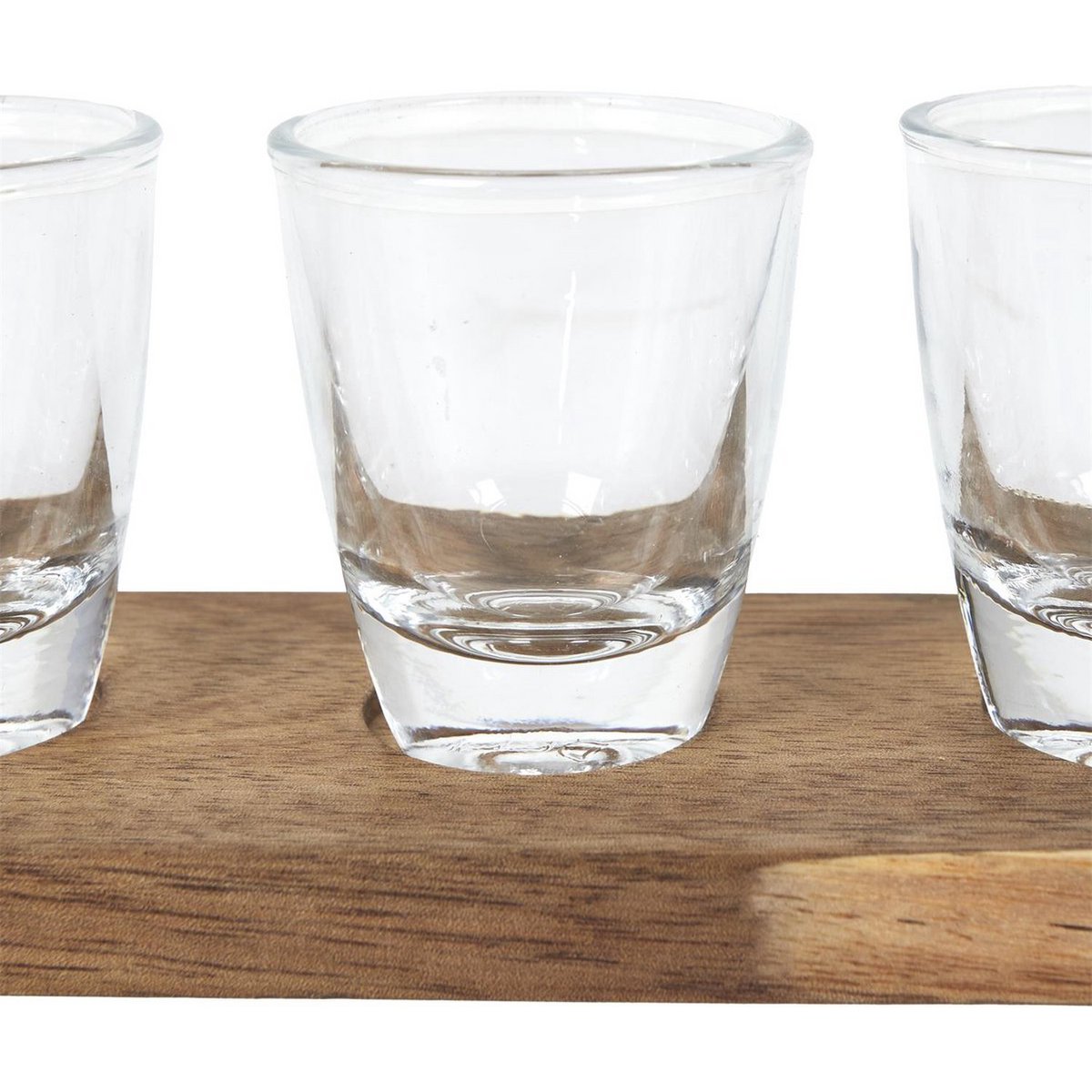 Tablero de madera con 6 vasos de disparo - 42 x 6 x 8 cm - Gastas de chupito - Accesorios de barra - Gastas de chupito - Toteros - Regalo - Marrón