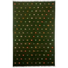Tapis Kilim Vert Tortue Soumak