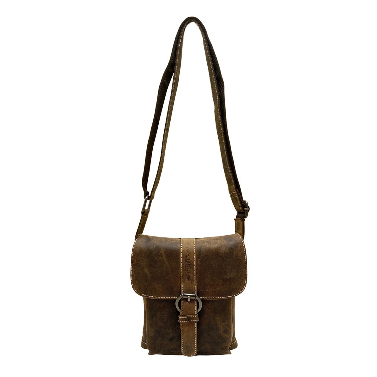 Læder skuldertaske Crossbody taske lavet i 3 farver buffalo læder - Kompakt taske ægte læder