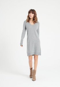Lilly 10 dress V -neck in light gray cashmere
