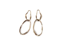 Long Patinated Bronze Dangle Earrings, Statement Jewelry