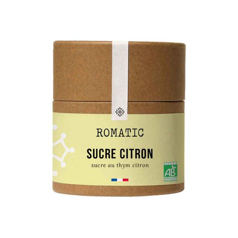 LEMON SUGAR - Sugar flavored with Organic Lemon Thyme - 125 g
