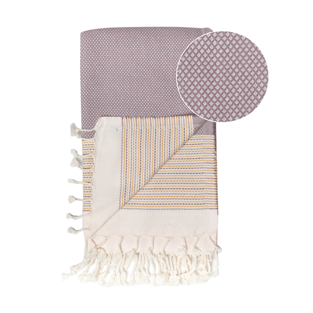 PHARAO Katoenen Hammam Spa Handdoek – Sneldrogend – Bruin/Geel - 180x100 cm