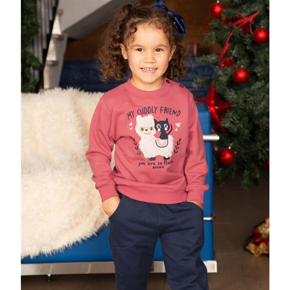 Set aus Sweatshirt und Jogginghose mit kleinem Lama