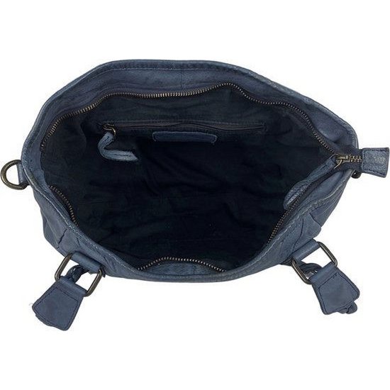 Sacs de dames Arrigo - Sac à bandoulière et sac à main en cuir lavé en bleu