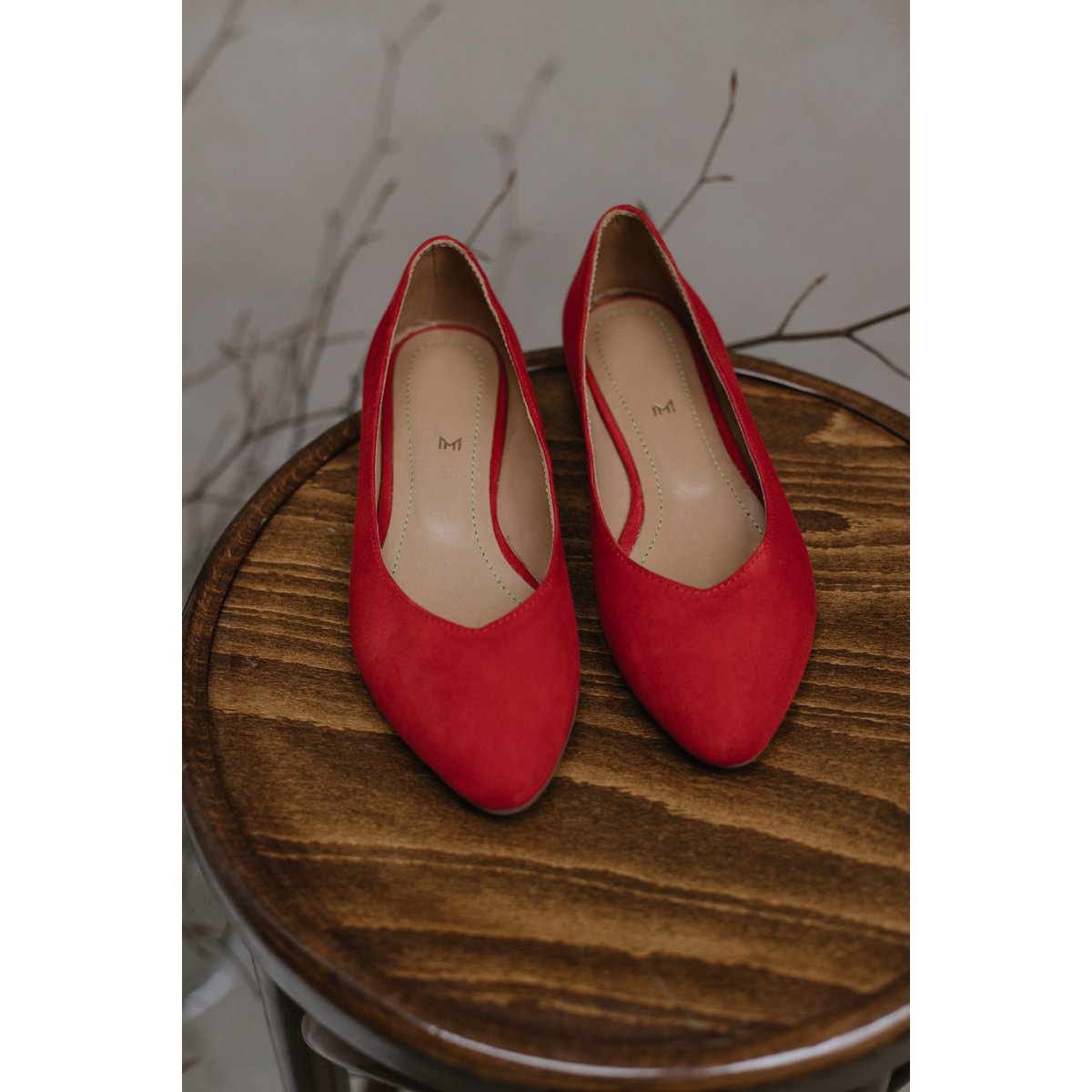 Klassieke ballerina's van suède - Audrey - Rood 34-42