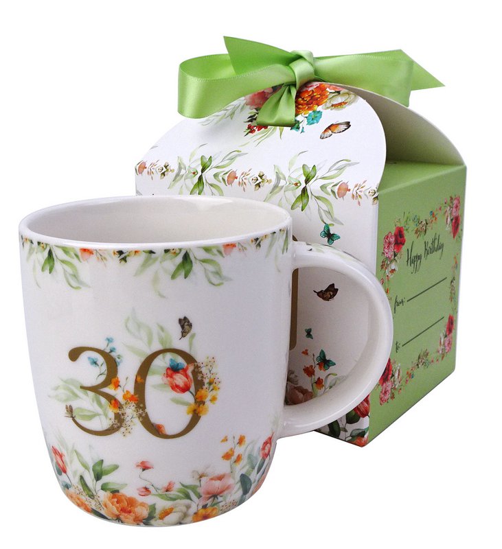 DUO Occasional Mug 400ml, Birthday “30”, in a giftbox with a ribbon