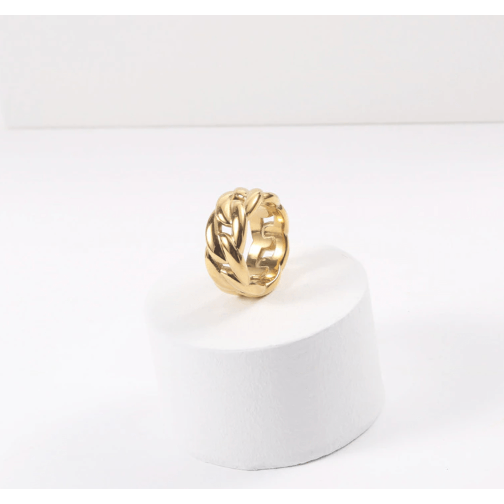 Maëlys - Wide Twisted Rope Gold Ring