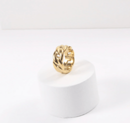 Maëlys - Wide Twisted Rope Gold Ring