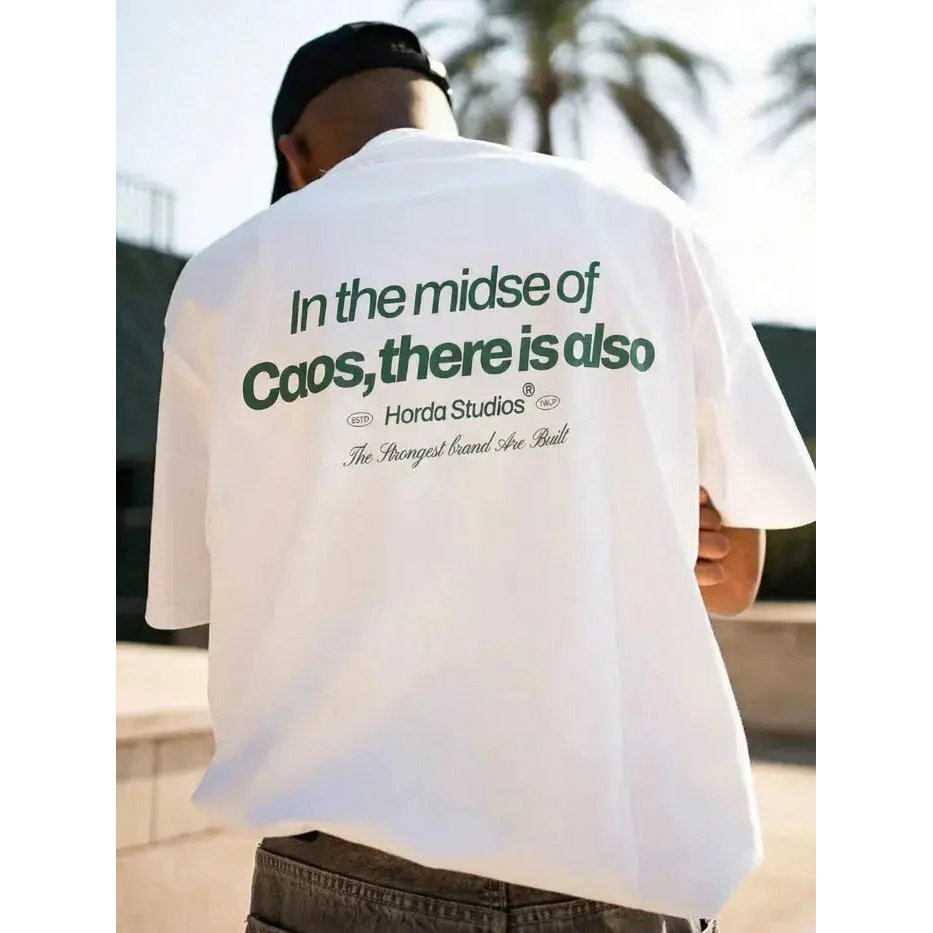 T-Shirt Caos 200gr Boxy Fit Oversize Cotone Made in Italy