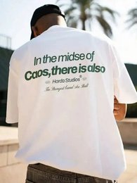 T-Shirt Caos 200gr Boxy Fit Oversize Cotone Made in Italy