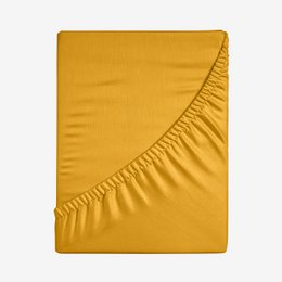 Drap-housse jaune en percale de coton Magda