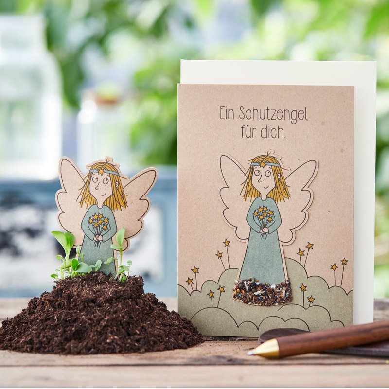 Saatsteckerkarte - Ein Schutzengel für dich