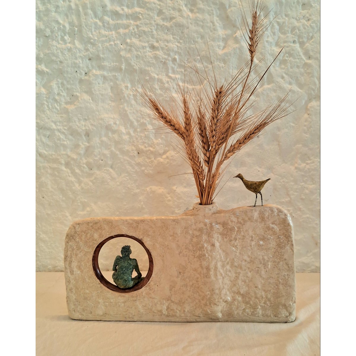 Vase | Sculptural Papier mache Hand-painted