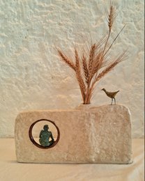 Vase | Sculptural Papier mache Hand-painted
