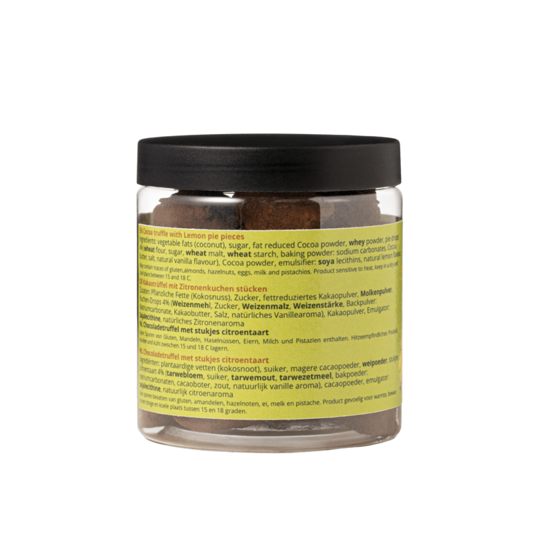 Lemon Pie Chokolade Trøfler Gavekrukke 130g | Sprød citruschokolade